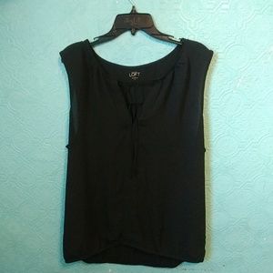 LOFT tie-front black v neck tank/tunic!